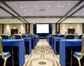 Spacious conference room at the Hilton London Gatwick Airport.