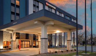 Hotel entrance at Best Western Plus Secaucus Meadowlands.