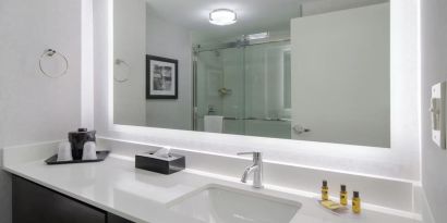 Guest bathroom at Best Western Plus Secaucus Meadowlands.