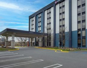 Hotel parking at Best Western Plus Secaucus Meadowlands.