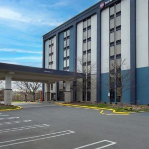 Hotel parking at Best Western Plus Secaucus Meadowlands.