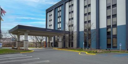 Hotel parking at Best Western Plus Secaucus Meadowlands.