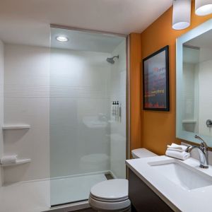 Guest bathroom at TownePlace Suites Edgewood Aberdeen.