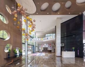 Reception area at Hilton London Wembley.