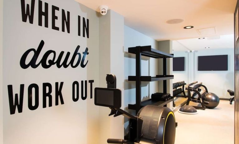 Fitness center available at Hampton By Hilton London Park Royal.