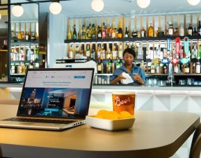 Hotel bar perfect for coworking at Hampton By Hilton London Park Royal.