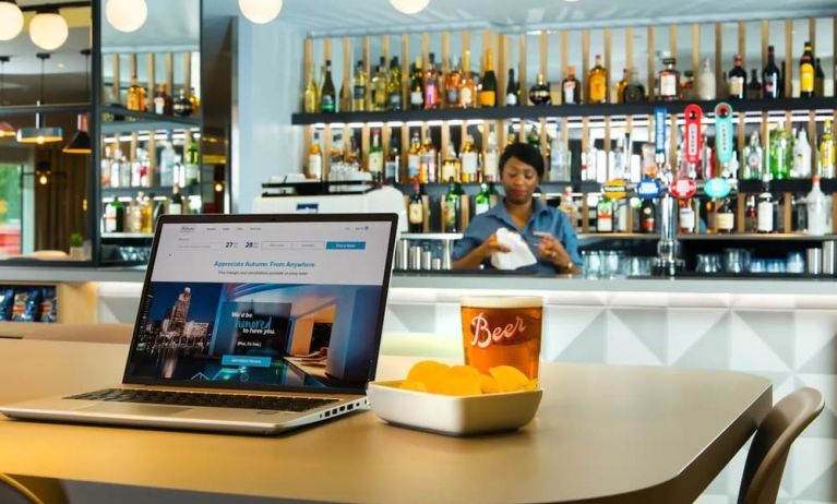 Hotel bar perfect for coworking at Hampton By Hilton London Park Royal.