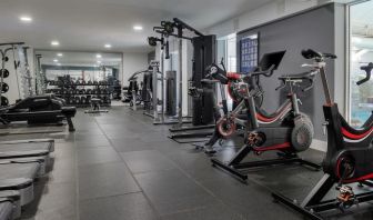 Fully equipped fitness center at the DoubleTree by Hilton Bristol North. 