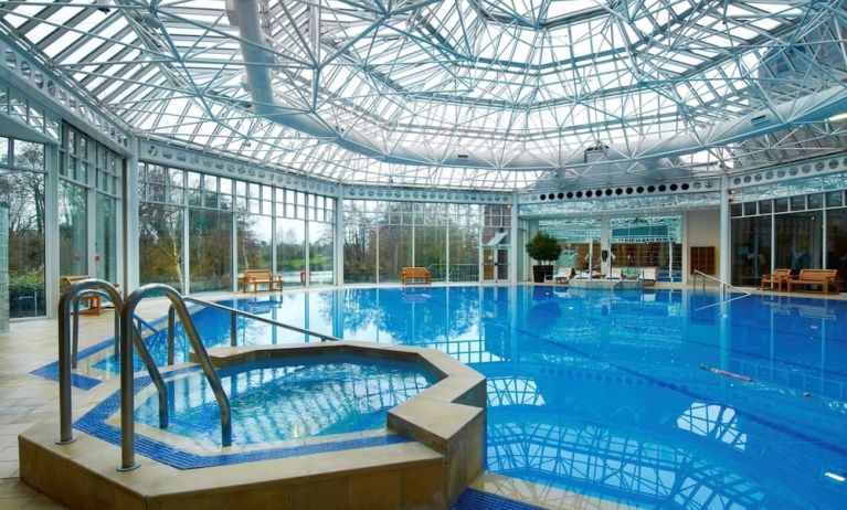 Stylish and relaxing indoor swimming pool at the Hilton Birmingham Metropole.