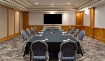 Meeting room with TV screen at the Hilton Birmingham Metropole.