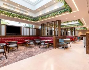 Hotel bar and lounge area perfect for co-working at the Hilton Birmingham Metropole.