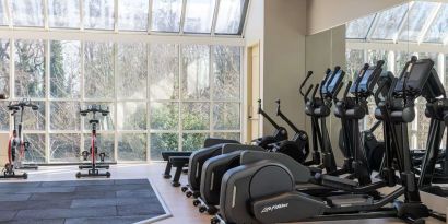 Fully equipped fitness center at the Hilton Birmingham Metropole.