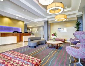 Lobby and coworking lounge at Fairfield By Marriott Guelph.