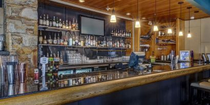 Hotel bar at Hilton Whistler Resort & Spa.