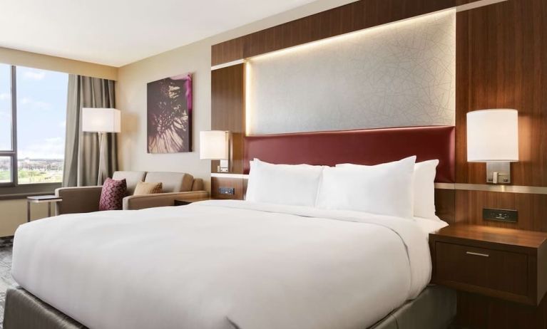 Day use king bed at the Double Tree Toronto Airport West.