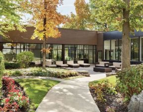 Beautiful and relaxing courtyard at the Double Tree Toronto Airport West.