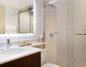 Day use guest bathroom at the Double Tree Toronto Airport West.