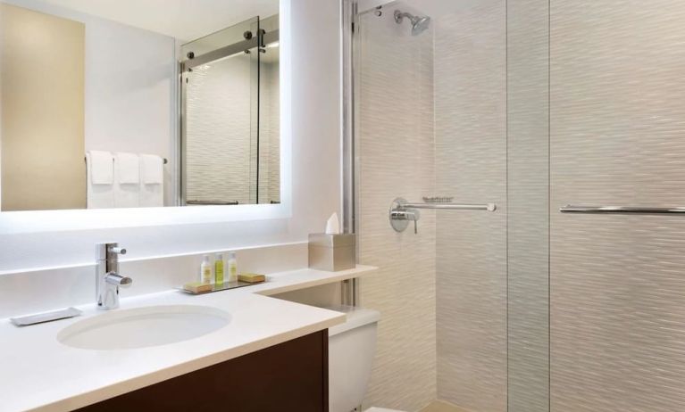 Day use guest bathroom at the Double Tree Toronto Airport West.