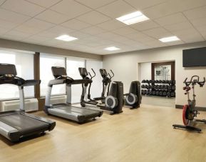 Fitness center fully equipped at the Double Tree Toronto Airport West.