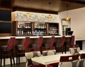 Hotel bar and lounge area at the Double Tree Toronto Airport West.