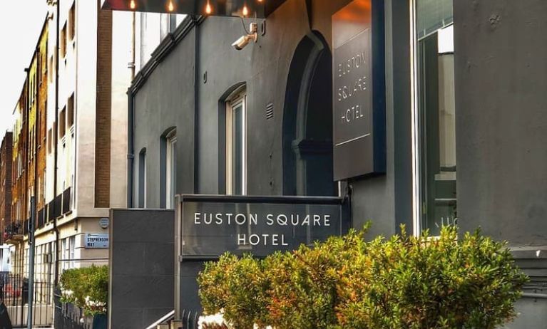 Hotel exterior at Euston Square Hotel.