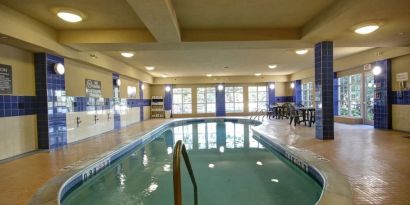 Indoor heated pool at Homewood Suites By Hilton Burlington.