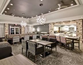 Dining area perfect for co-working at Homewood Suites By Hilton Burlington.