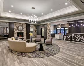 Lobby area at Homewood Suites By Hilton Burlington.