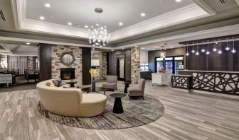 Lobby area at Homewood Suites By Hilton Burlington.