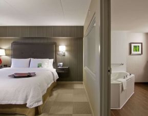 Day use room with private bathroom at the Hampton Inn & Suites by Hilton Toronto Markham.