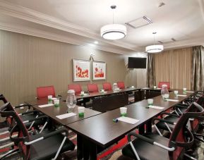 Comfortable meeting room suitable for small groups at the Hampton Inn & Suites by Hilton Toronto Markham.