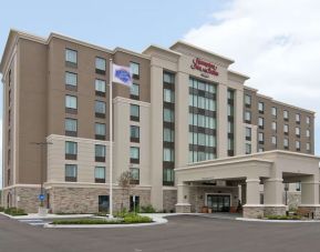 Hotel exterior at the Hampton Inn & Suites by Hilton Toronto Markham.