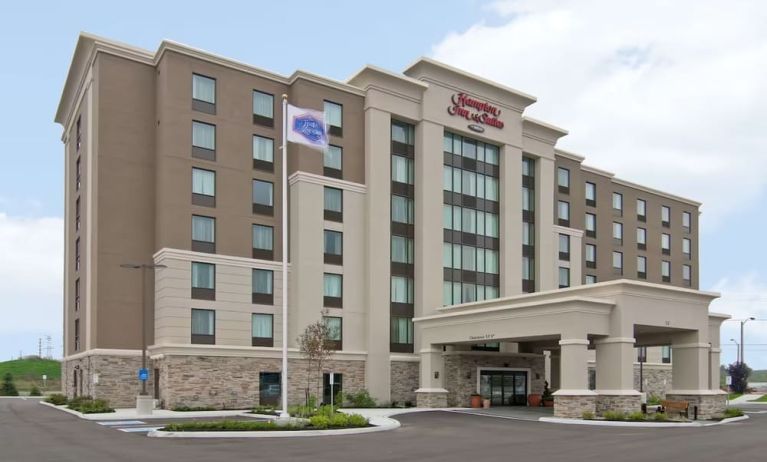 Hotel exterior at the Hampton Inn & Suites by Hilton Toronto Markham.