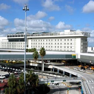 Hotel exterior at Miami International Airport Hotel.