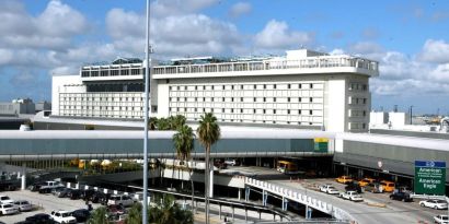 Hotel exterior at Miami International Airport Hotel.