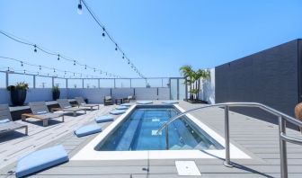 Refreshing outdoor pool and lounge chairs at Shade Hotel Manhattan Beach.