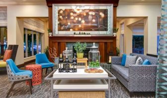 Hotel lobby and lounge area at Hilton Garden Inn Toronto/Burlington.