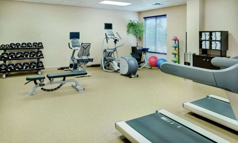 Fully equipped fitness center at Hilton Garden Inn Toronto/Burlington.