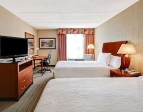 Twin room with TV and work desk at Hilton Garden Inn Toronto/Burlington.