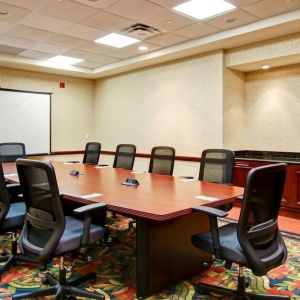 Professional meeting room with ergonomic chairs at Hilton Garden Inn Toronto/Burlington.