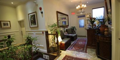 Hotel interior with lounge area at Parc Suites Hotel.