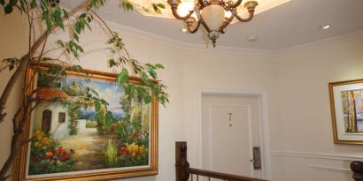 Hotel interior with lounge area at Parc Suites Hotel.