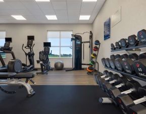 Equipped fitness center with treadmills at Hampton Inn By Hilton Port Hope.