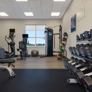 Equipped fitness center with treadmills at Hampton Inn By Hilton Port Hope.