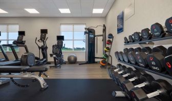 Equipped fitness center with treadmills at Hampton Inn By Hilton Port Hope.