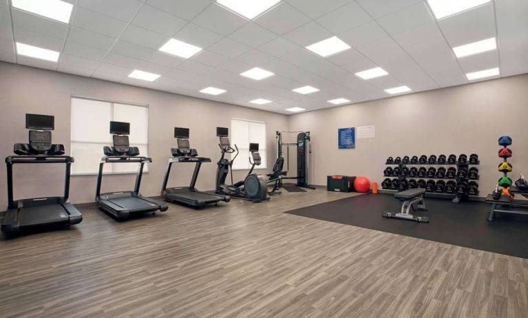 Equipped fitness center with treadmills at Hampton Inn By Hilton Port Hope.