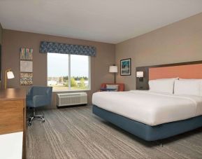 Day use king room with TV and work desk at Hampton Inn By Hilton Port Hope.