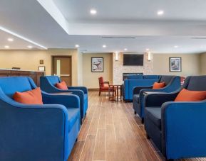 Hotel lobby with comfortable seating perfect for co-working at Comfort Inn & Suites Napanee.