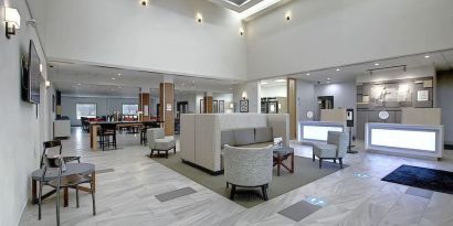 Hotel lobby at Holiday Inn Express & Suites Airport-Calgary.