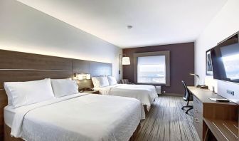 Bright and spacious day use twin room with TV and work desk at Holiday Inn Express & Suites Airport-Calgary.